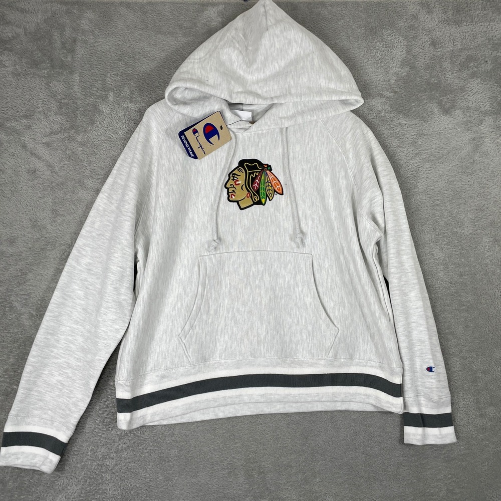 Chicago Blackhawks Champion Hoodie Womens Large Reverse Weave‎ NHL Hockey